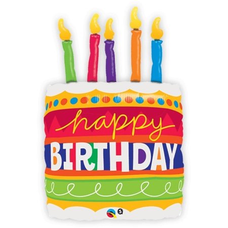 LOFTUS INTERNATIONAL Loftus International Q1-7269 35 in. Birthday Cake & Candles Helium Shape Party Balloon Q1-7269